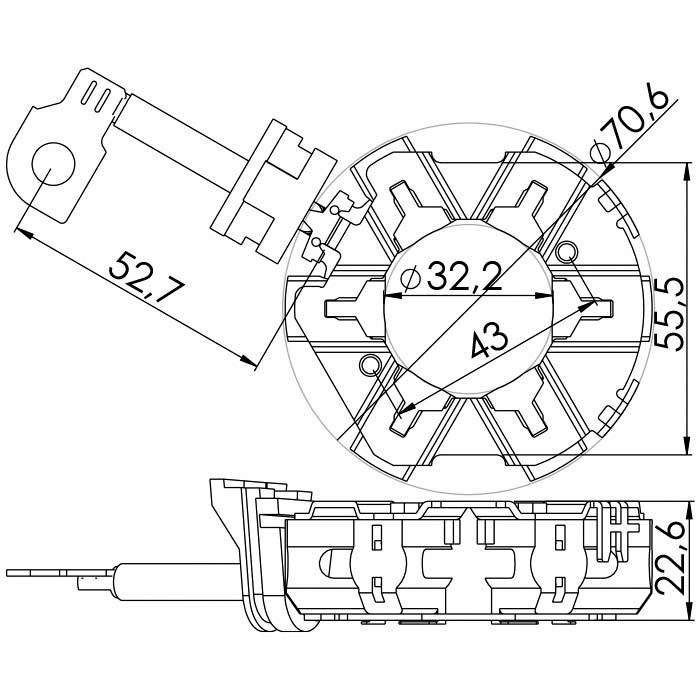 Porta Escovas para Motor de Partida com 6 Escovas - Unifap - 1.294/6