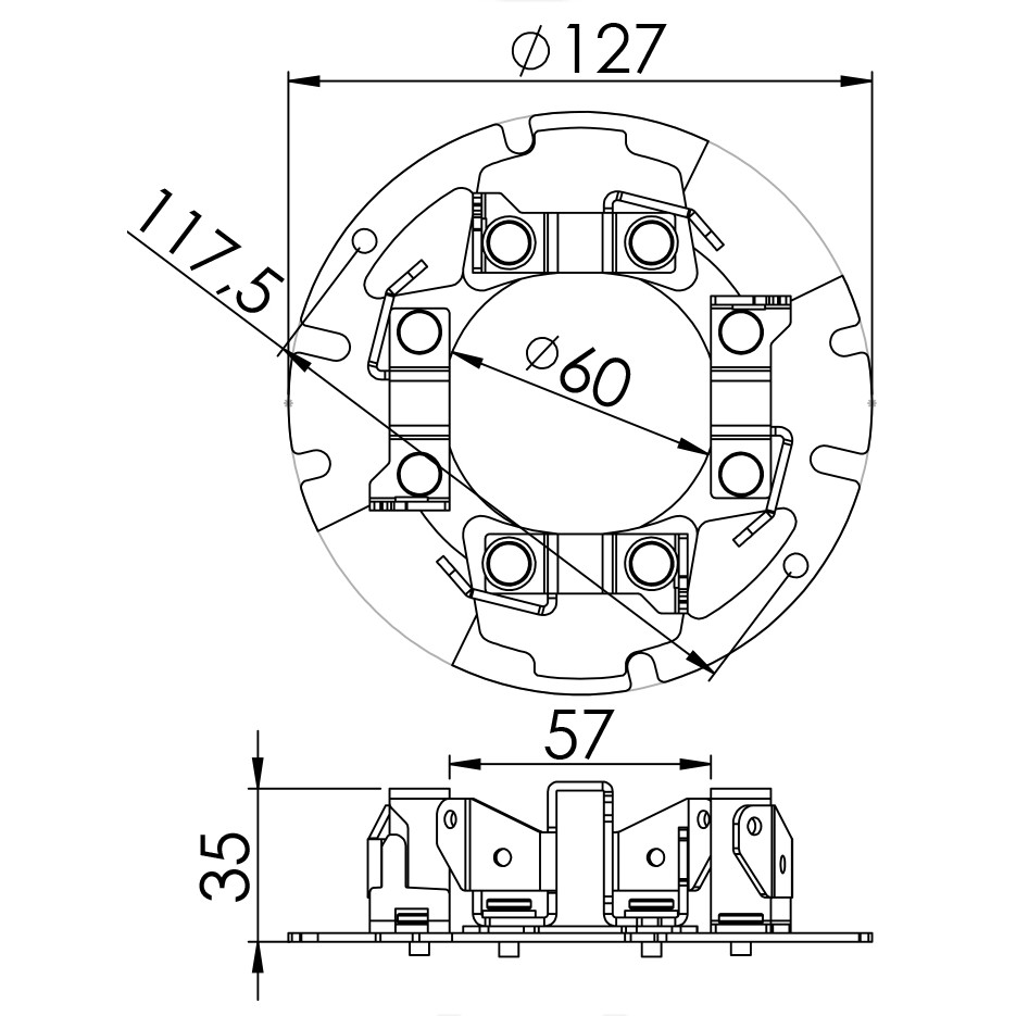 Porta Escovas para Motor de Partida com 4 Escovas - Unifap - 1.185/4