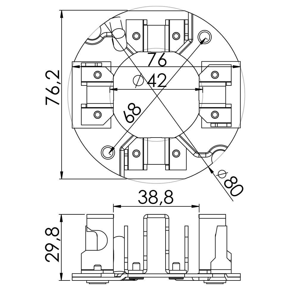 Porta Escovas para Motor de Partida com 4 Escovas - Unifap - 1.192/4