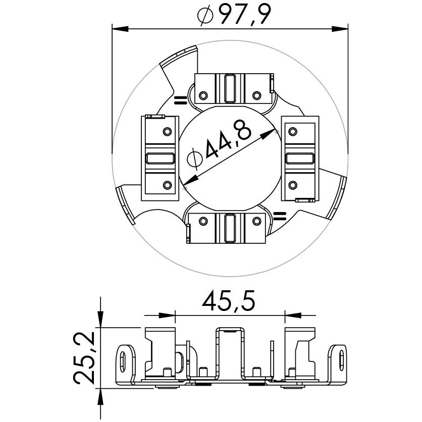 Porta Escovas para Motor de Partida com 4 Escovas - Unifap - 1.111/4