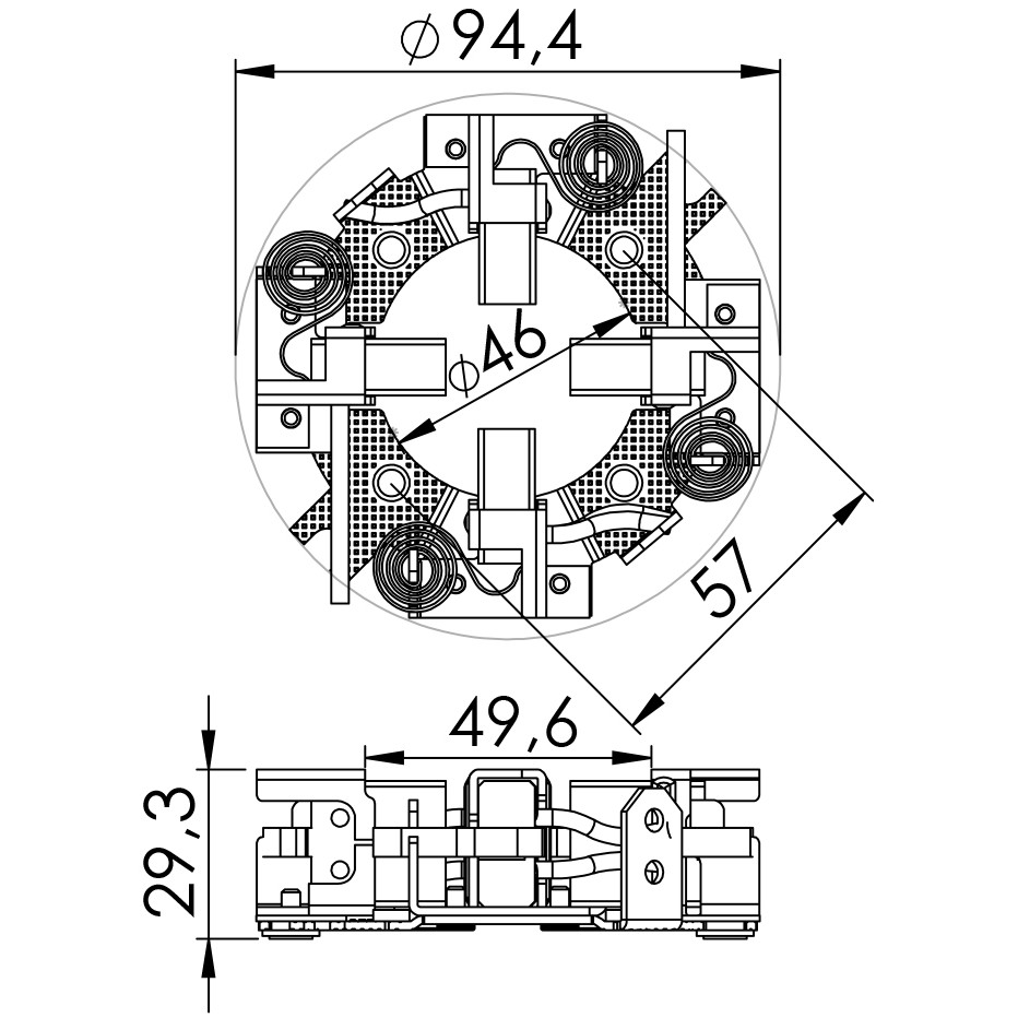 Porta Escovas para Motor de Partida com 4 Escovas - Unifap - 1.112/4