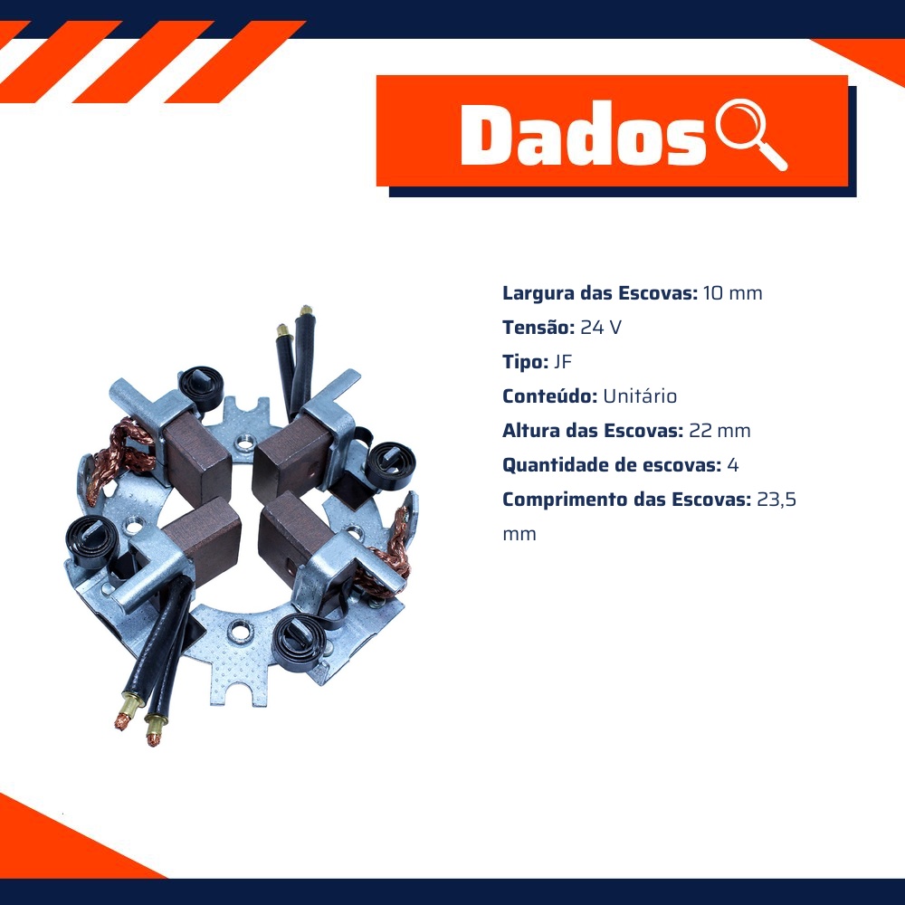 Porta Escovas para Motor de Partida com 4 Escovas - Unifap - 1.112/4