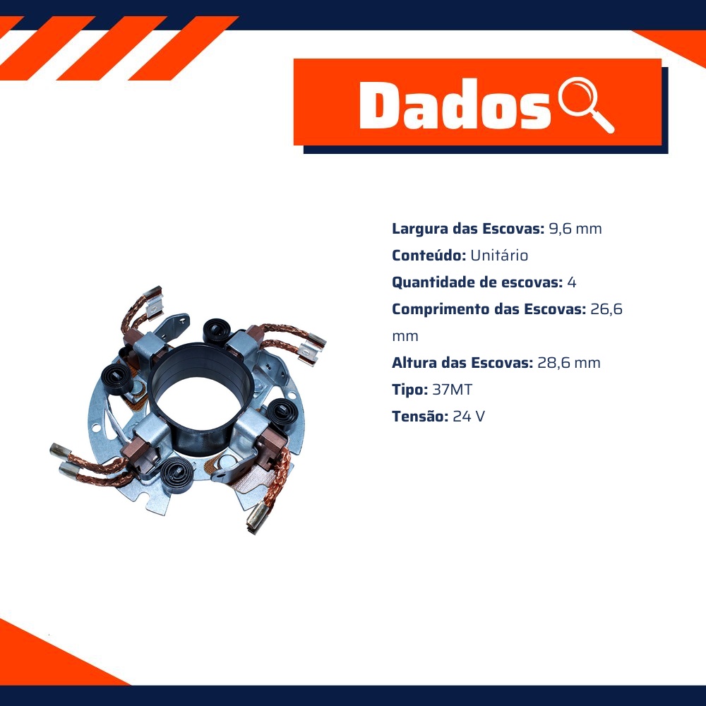 Porta Escovas para Motor de Partida com 4 Escovas - Unifap - 1.121/4