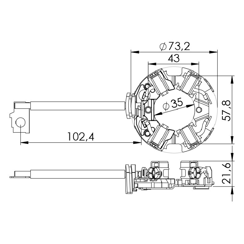 Porta Escovas para Motor de Partida com 4 Escovas - Unifap - 1.128/4