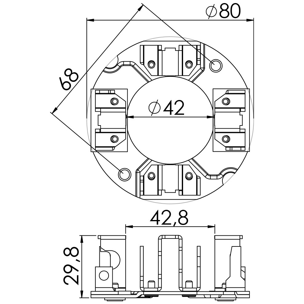 Porta Escovas para Motor de Partida com 4 Escovas - Unifap - 1.133/4