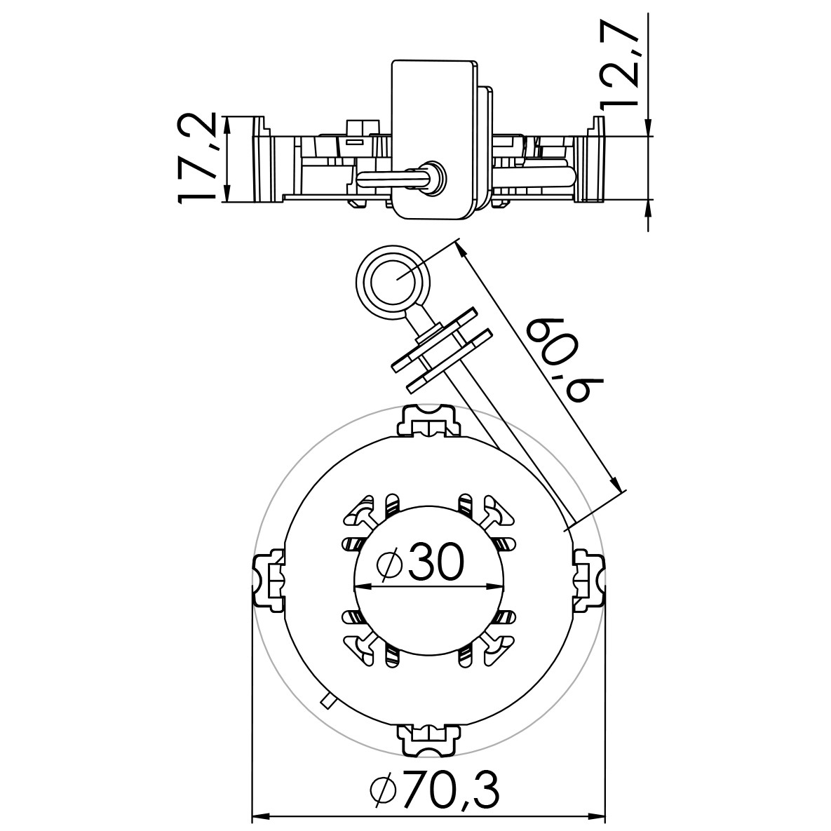 Porta Escovas para Motor de Partida com 4 Escovas - Unifap - 1.171/4
