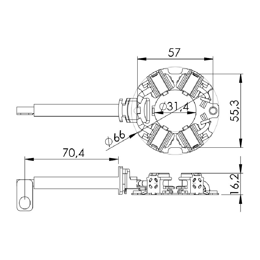 Porta Escovas para Motor de Partida com 4 Escovas - Unifap - 1.180/4