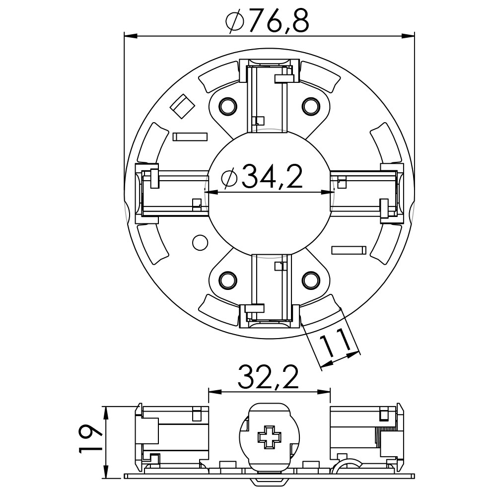 Porta Escovas para Motor de Partida com 4 Escovas - Unifap - 1.229/4