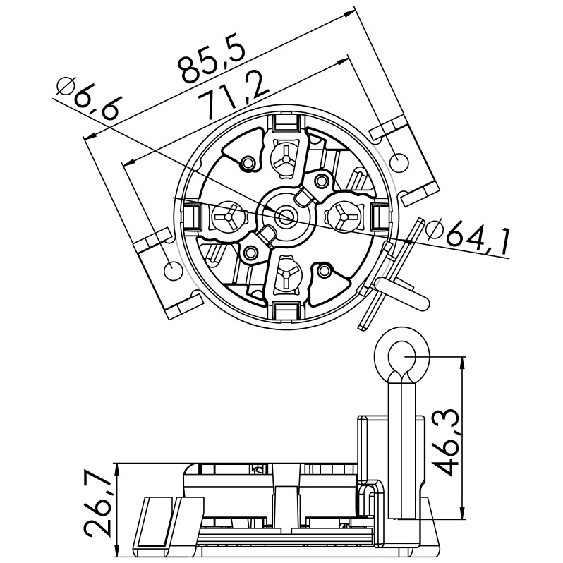 Porta Escovas para Motor de Partida com 4 Escovas - Unifap - 1.232/4