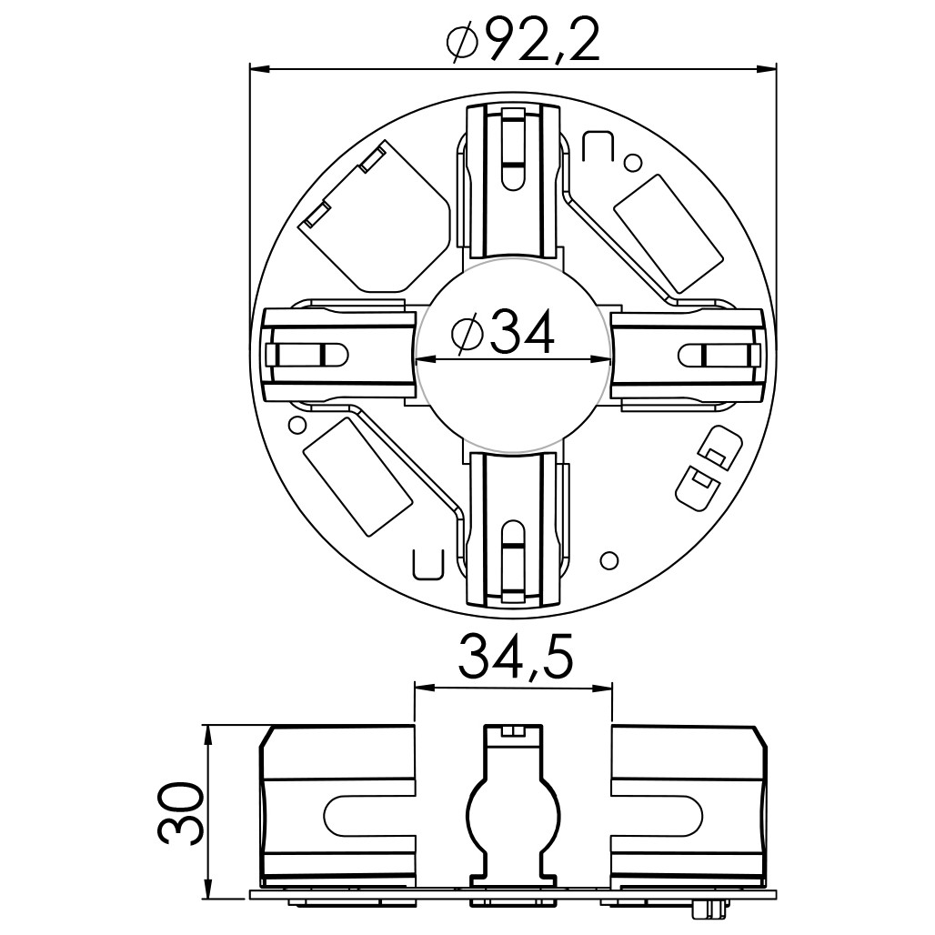 Porta Escovas para Motor de Partida com 4 Escovas - Unifap - 1.235/4