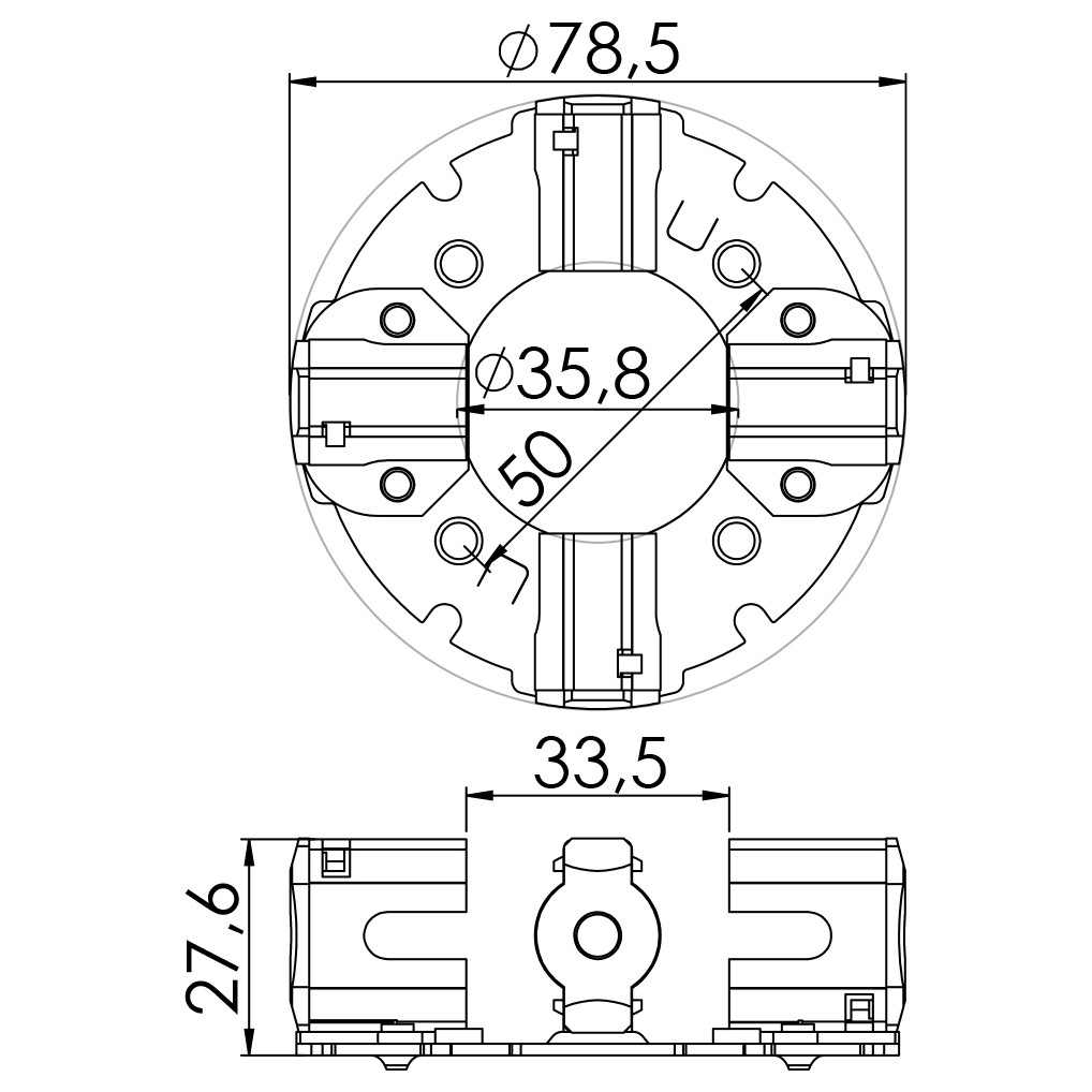 Porta Escovas para Motor de Partida com 4 Escovas - Unifap - 1.236/4
