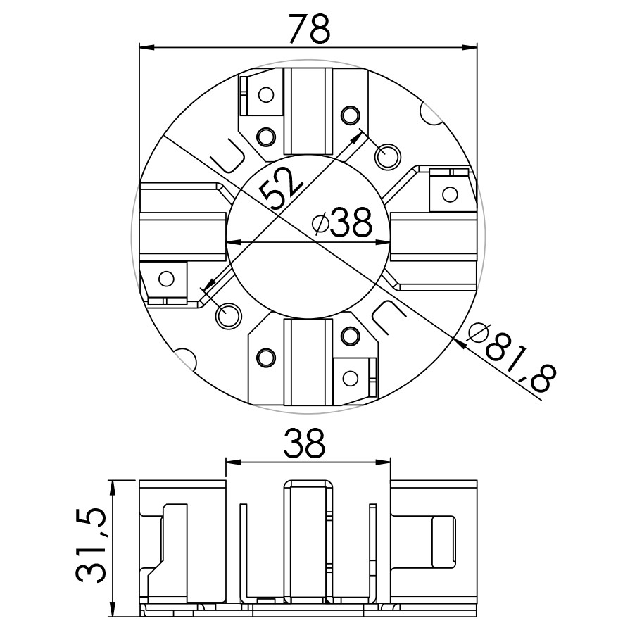 Porta Escovas para Motor de Partida com 4 Escovas - Unifap - 1.237/4