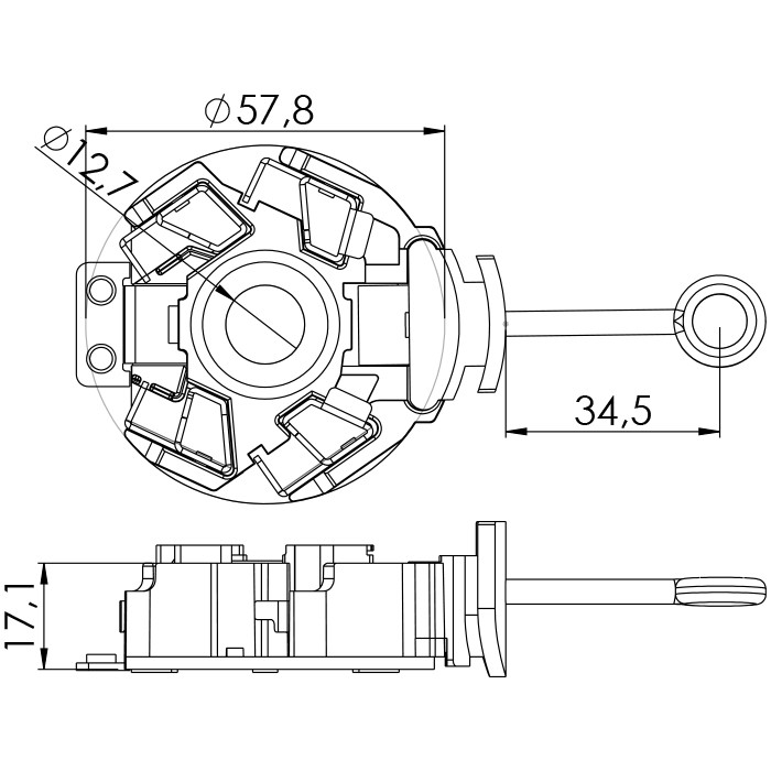Porta Escovas para Motor de Partida com 4 Escovas - Unifap - 1.254/4
