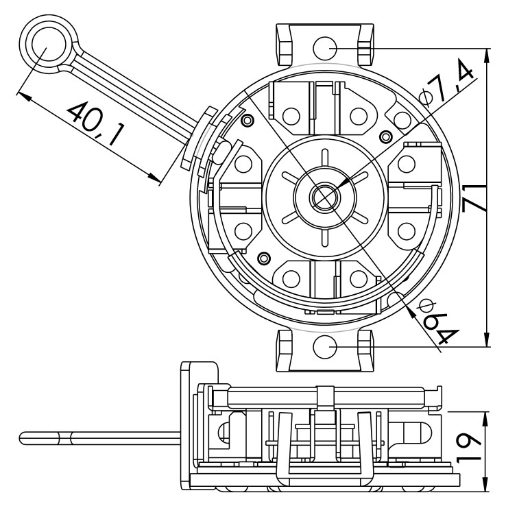 Porta Escovas para Motor de Partida com 4 Escovas - Unifap - 1.304/4