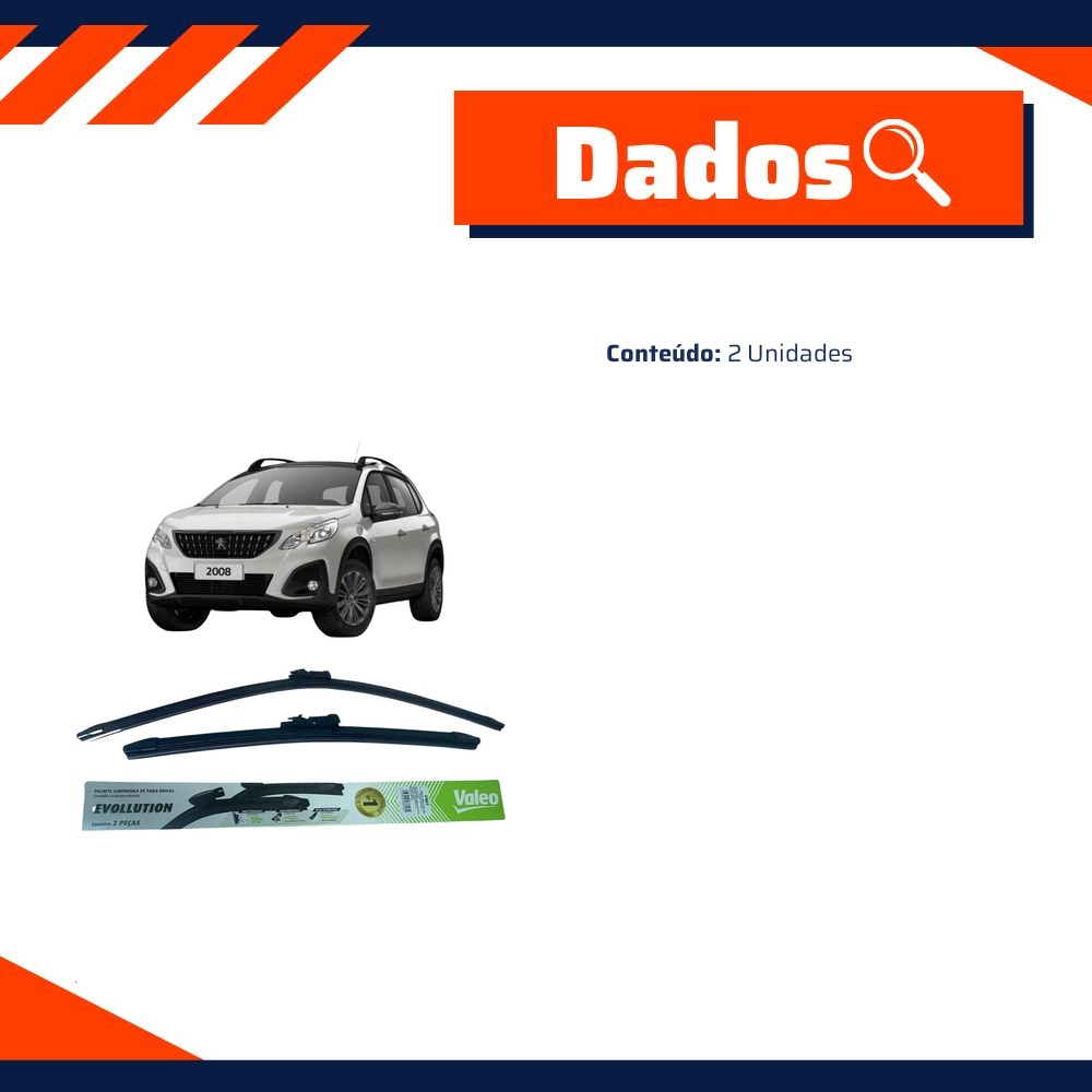 2 Palheta do Limpador de Para Brisa - Valeo - V401