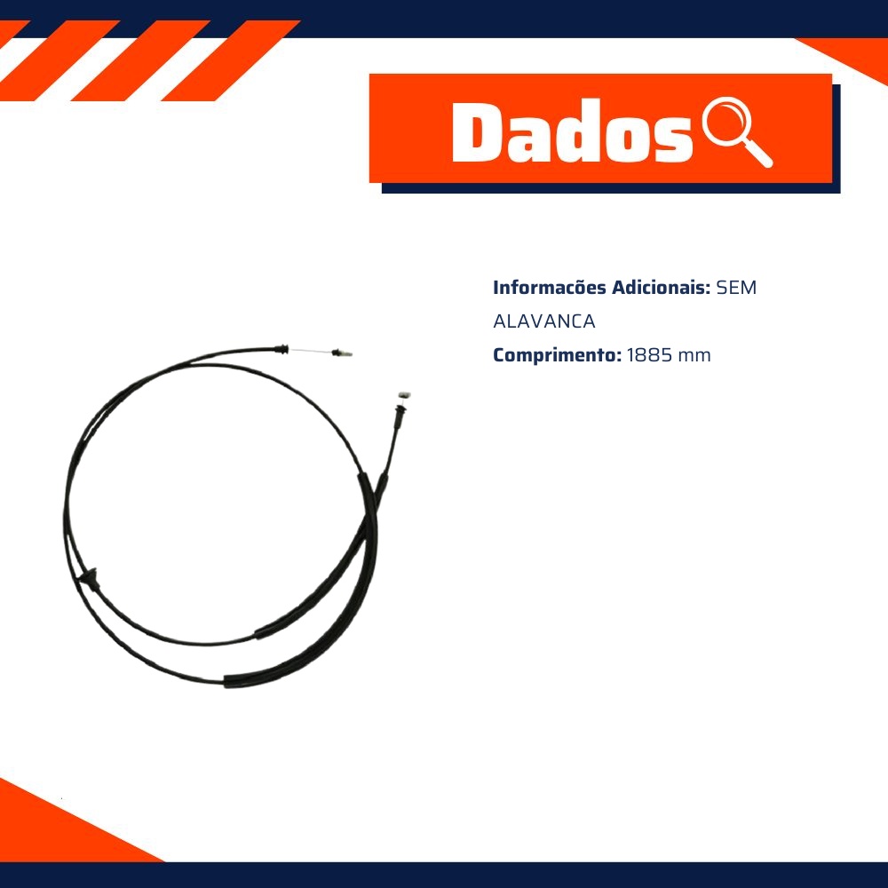 Cabo de Abertura do Capô para Ford Courier e Fiesta - Fania - 34-407