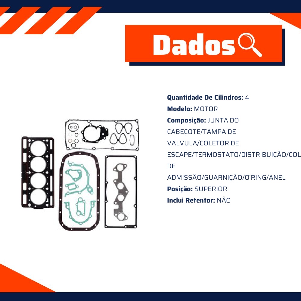 Jogo de Juntas Superior do Motor - Taranto - 570500