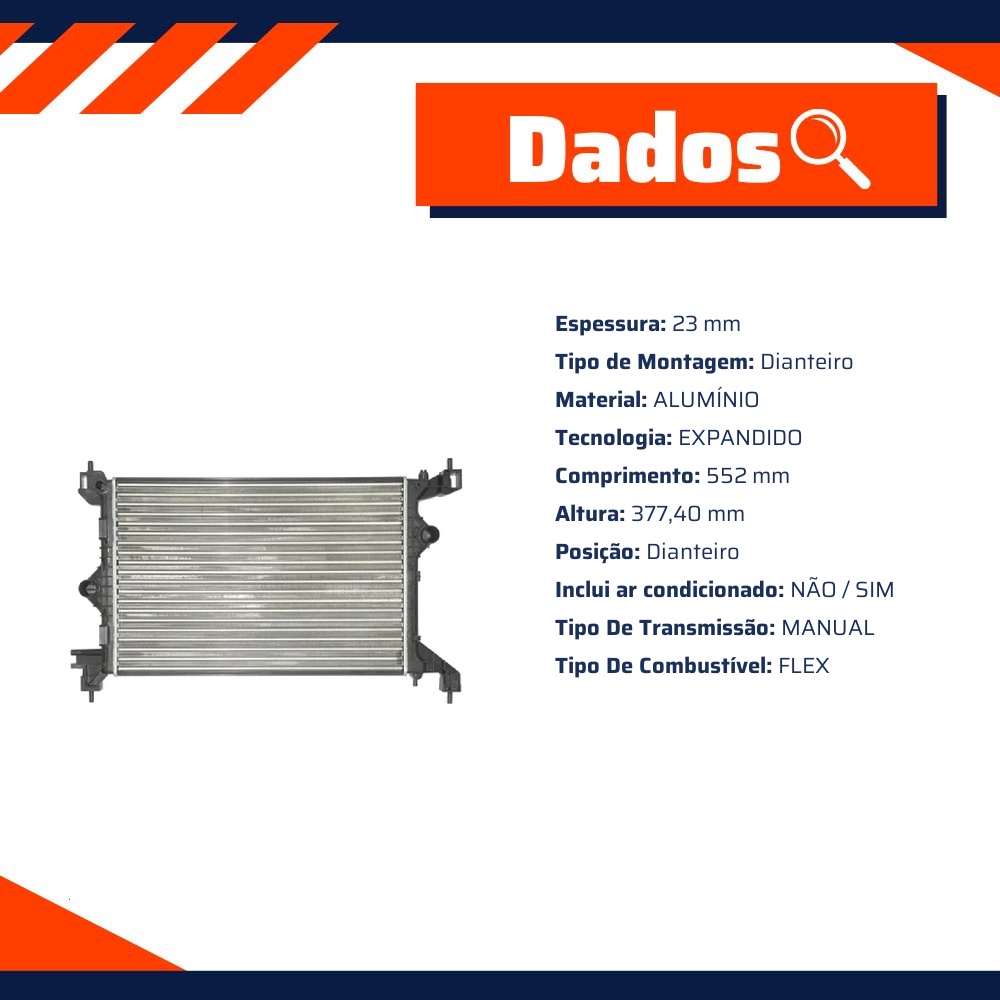 Radiador de Água do Motor - IRB - IR48202