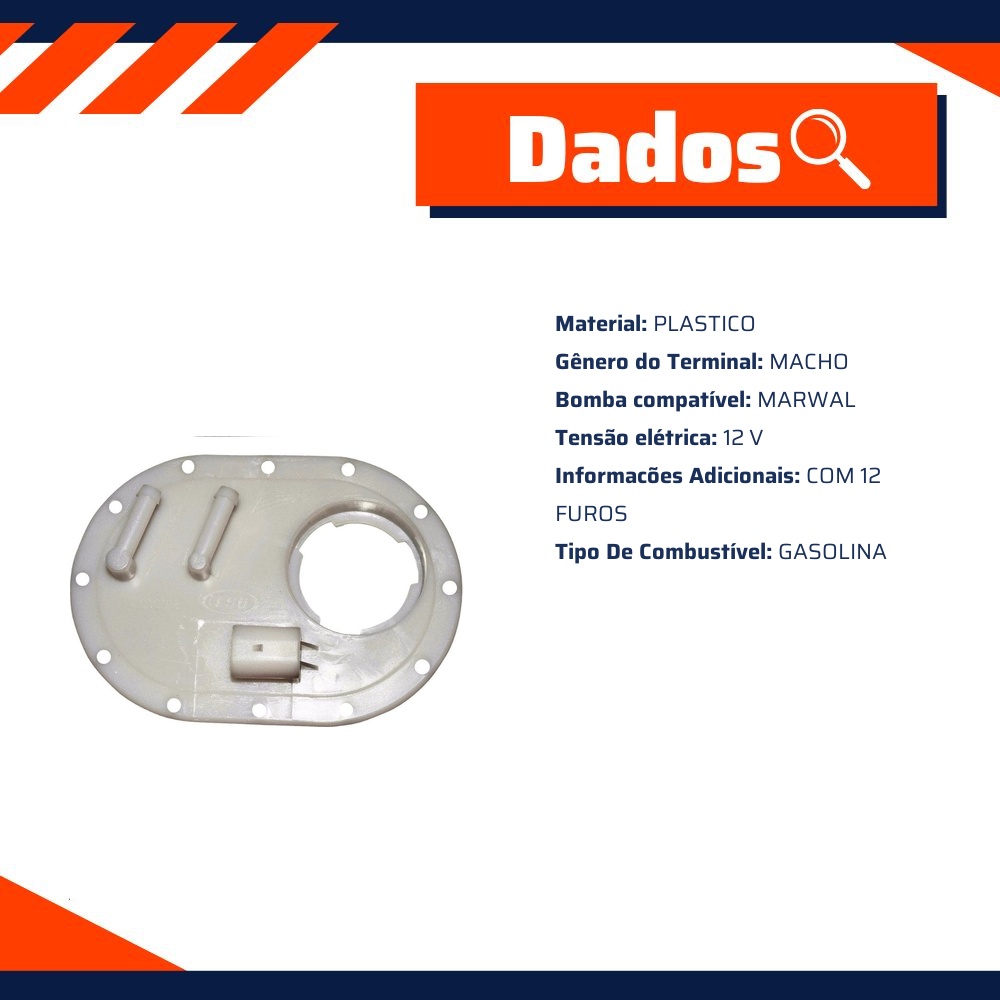 Flange da Bomba de Combustível Gasolina para Fiat Uno - TSA - T-030018