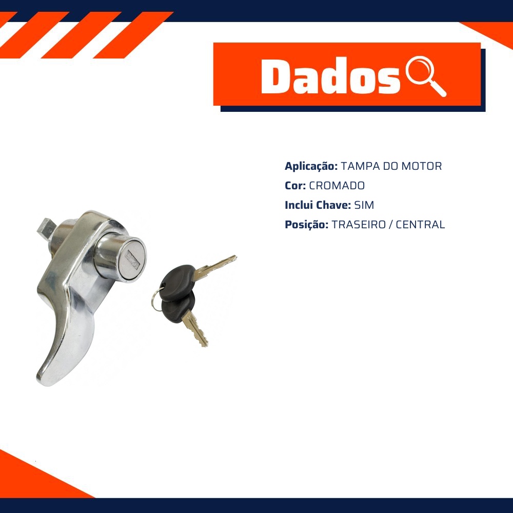 Maçaneta Externa Traseira Cromada para Volkswagen Brasilia e Variant - Atemis - 1082