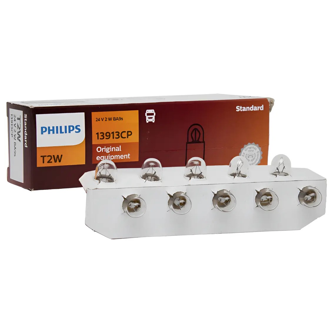 10 Lâmpadas T2W 2W Halogena 24V - Philips - 13913