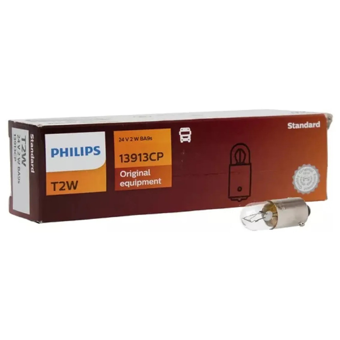 10 Lâmpadas T2W 2W Halogena 24V - Philips - 13913