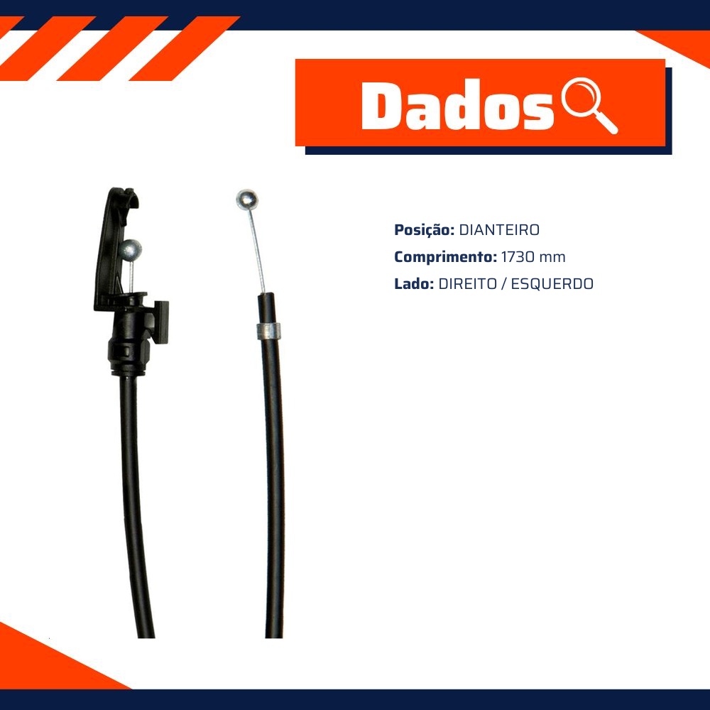 Cabo de Abertura do Capô para Volkswagen Polo e Polo Sedan - IKS - 1527