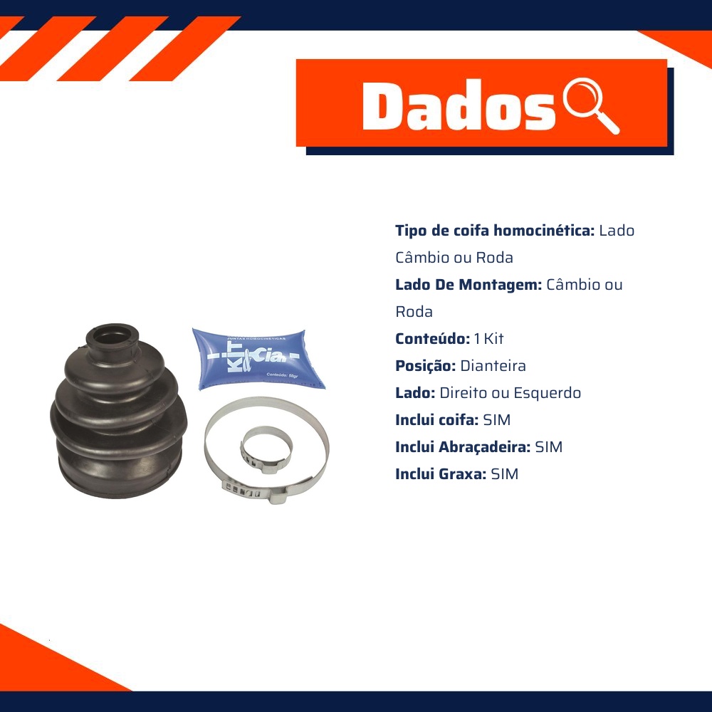 Kit de Reparo da Junta Homocinética Dianteira para Chevrolet Tracker e Suzuki Grand Vitara - Kit & Cia - 30824