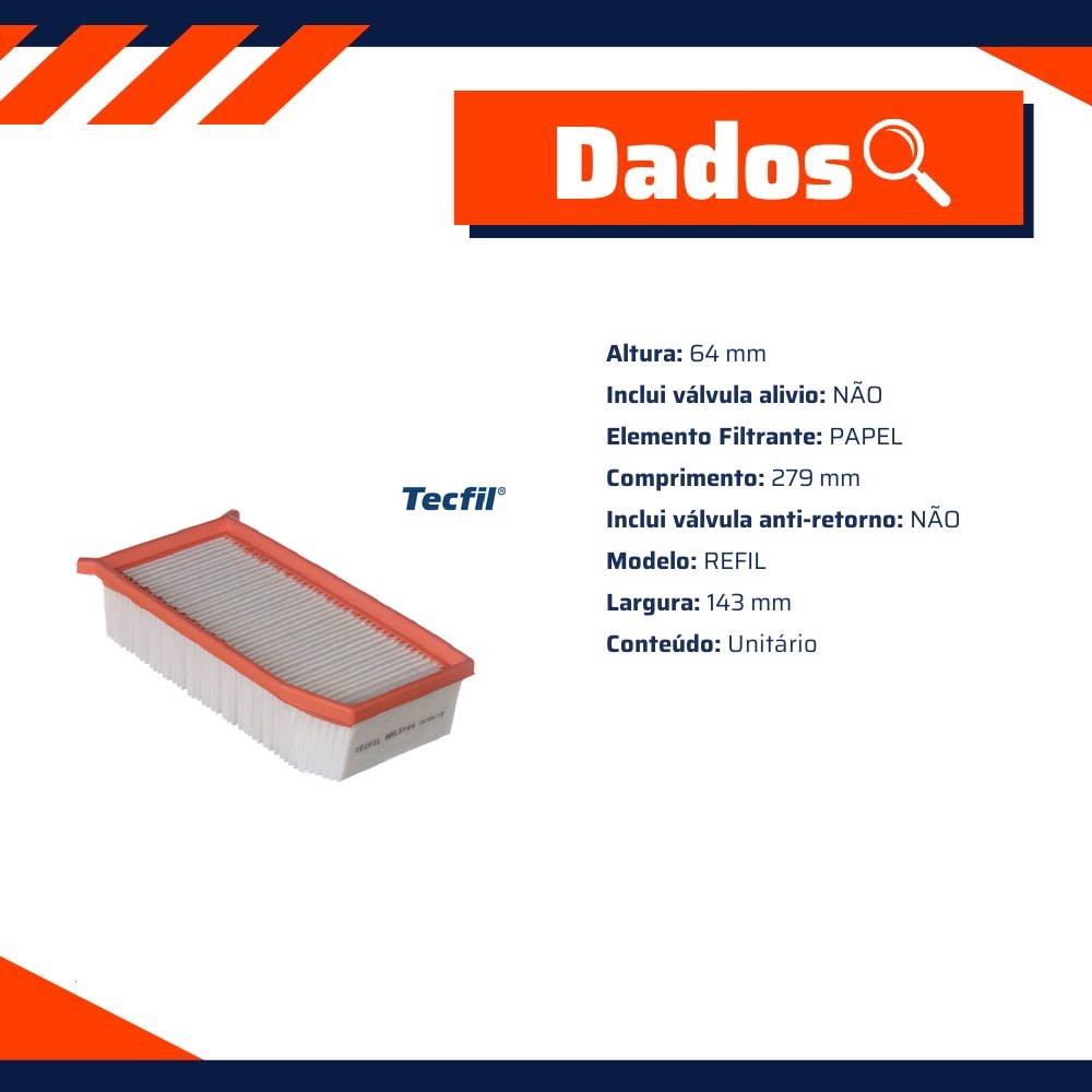 Filtro de Ar do Motor - Tecfil - ARL5144