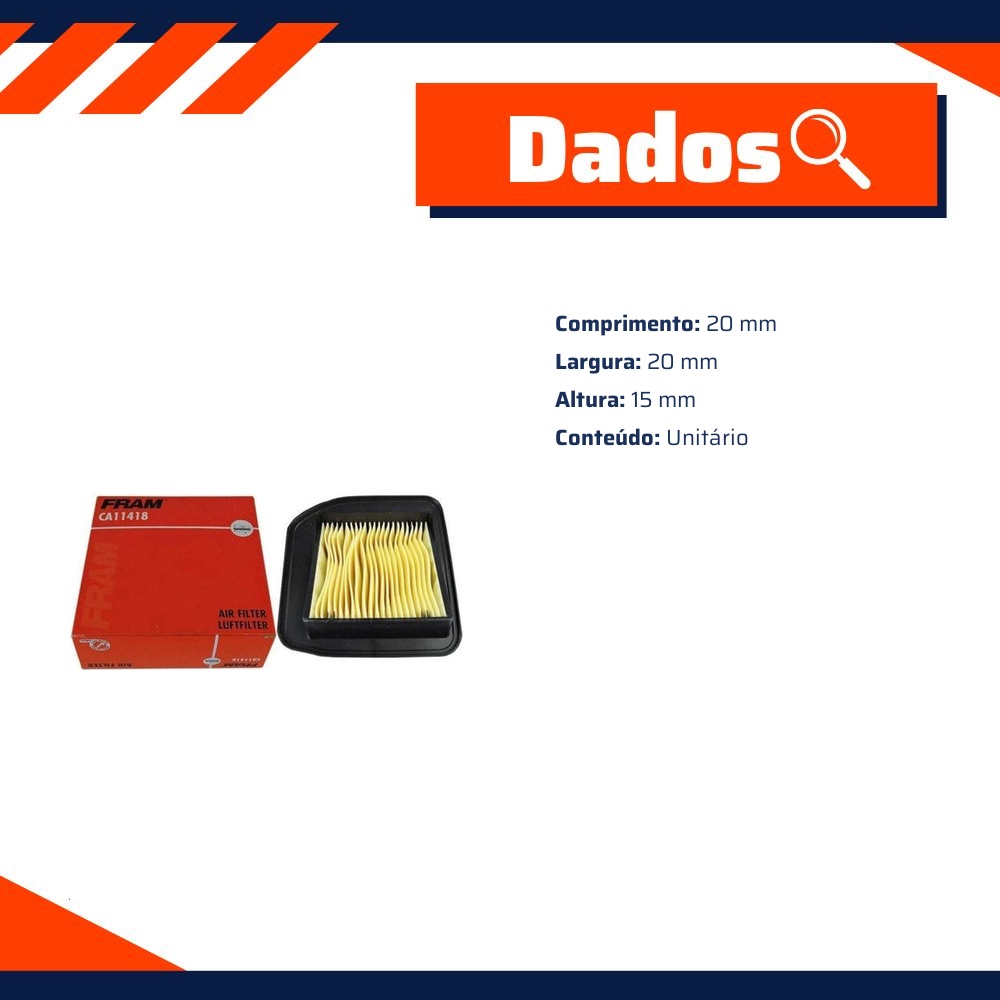 Filtro de Ar para Honda CG 125 - Fram - CA11418