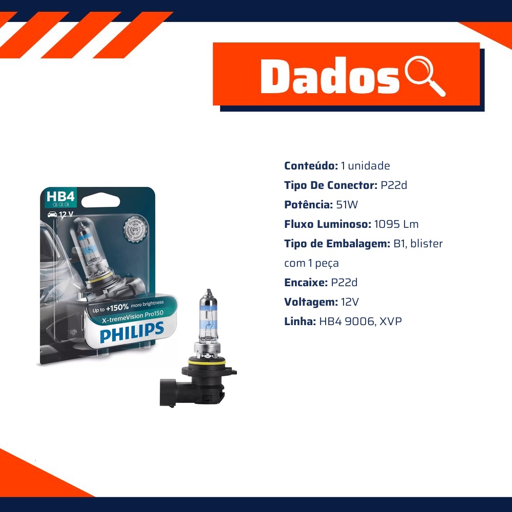 Lâmpada Hb4 - Philips - 9006XV