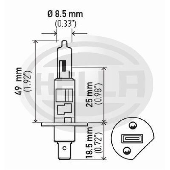 2 Lâmpadas H1 - Hella - H1WL