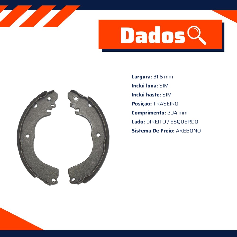 Sapata de Freio Traseira para Nissan Livina e Tiida - Mazzicar - BPSA 0090162