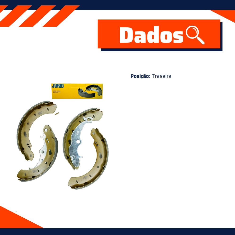 Sapata de Freio Traseira para Ford Focus - Jurid - HQJ-606A