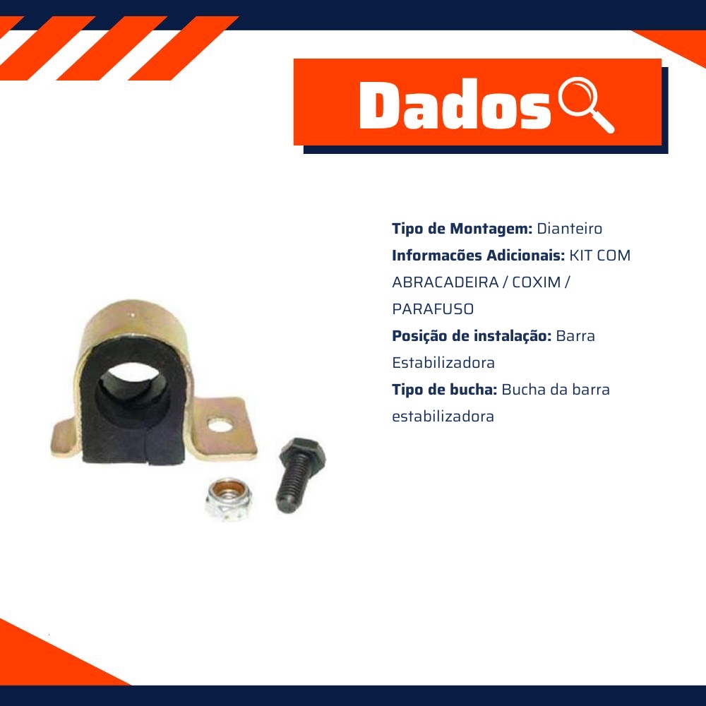 Kit da Barra Estabilizadora Dianteira - Mobensani - MB 550 K
