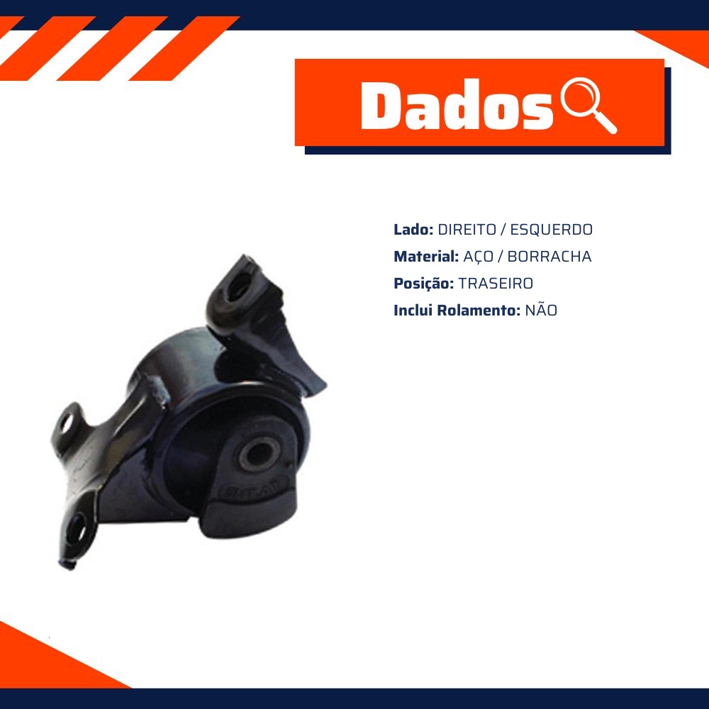 Coxim do Motor Traseiro para Honda Civic - Mobensani - MB9301
