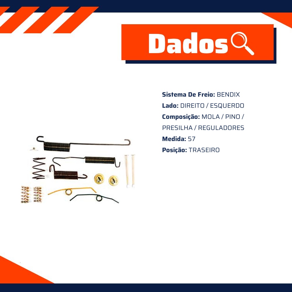 Reparo Sapata de Freio Traseira para Ford Ranger - Kit & Cia - 15144