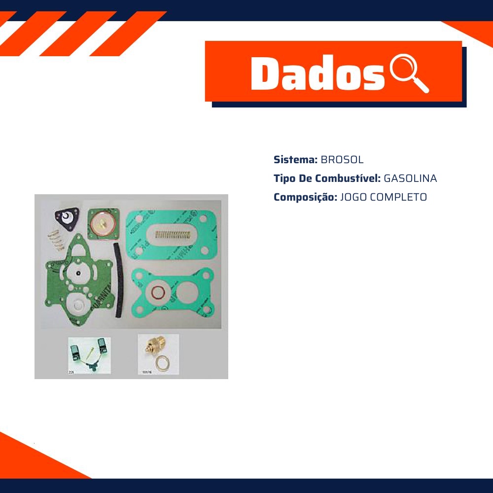 Kit de Reparo do Carburador BROSOL - Vogel - 22130