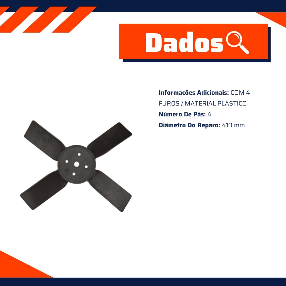Hélice do Motor 4 Pás para Ford F-1000 e F-4000 - Modefer - 1932.038