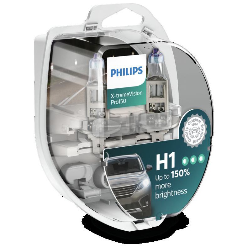 2 Lâmpadas Farol Baixo H1 12V Halógena Philips 12258XV+S2