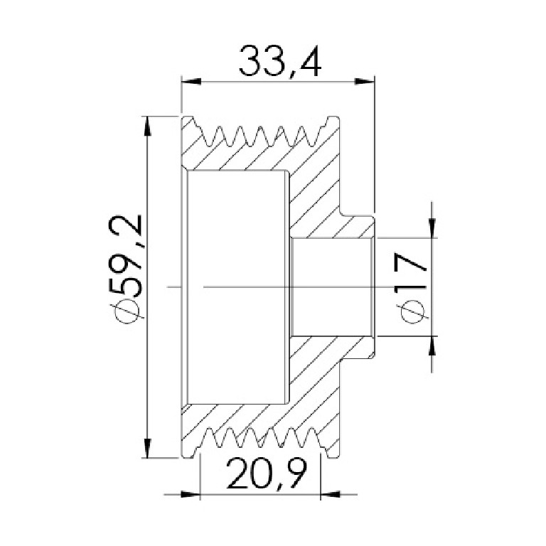 Polia para Alternador para Renault CLIO e R19 - Unifap - 3.350