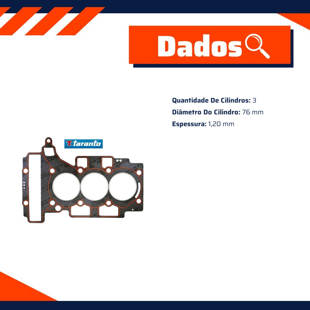 Junta do Cabeçote para Citroen C3 e Peugeot 208 - Taranto - 472107