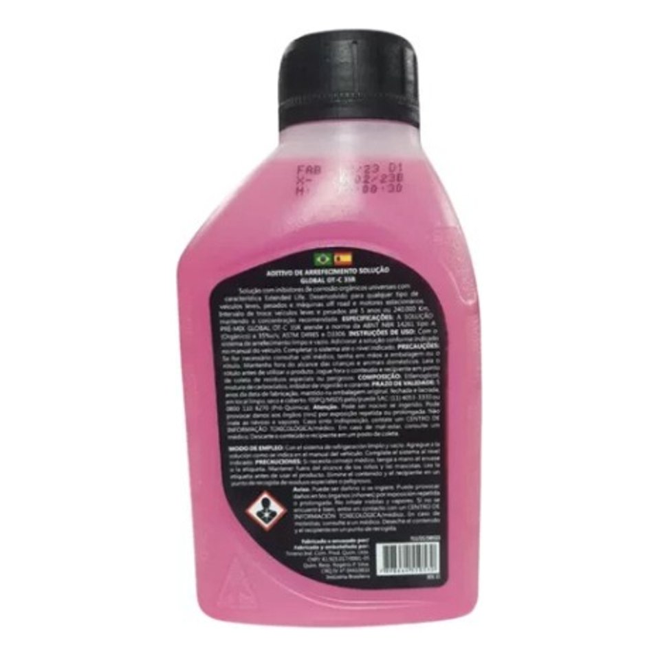 Aditivo para Radiador Orgânico Rosa Pronto para Uso 500ml - Tirreno - FLU/DS/280FU3
