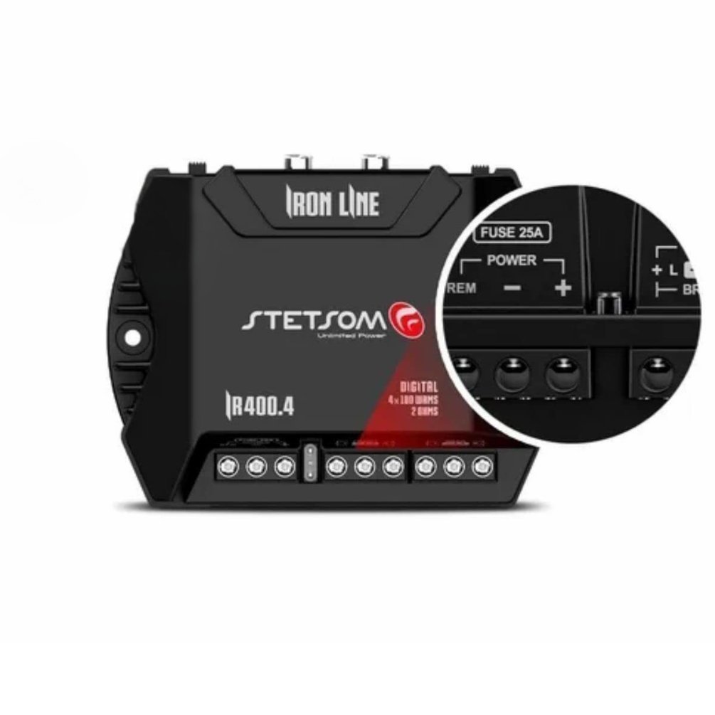 Amplificador de Som 4 Canais Preto 200 Wrms - Stetsom - IR400.4