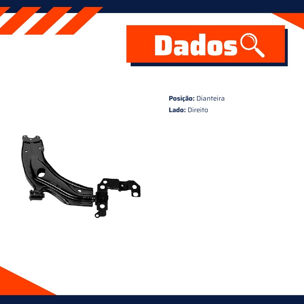 Bandeja de Suspensão Dianteira Lado Direito - Grazzimetal - FI-194-AMGG