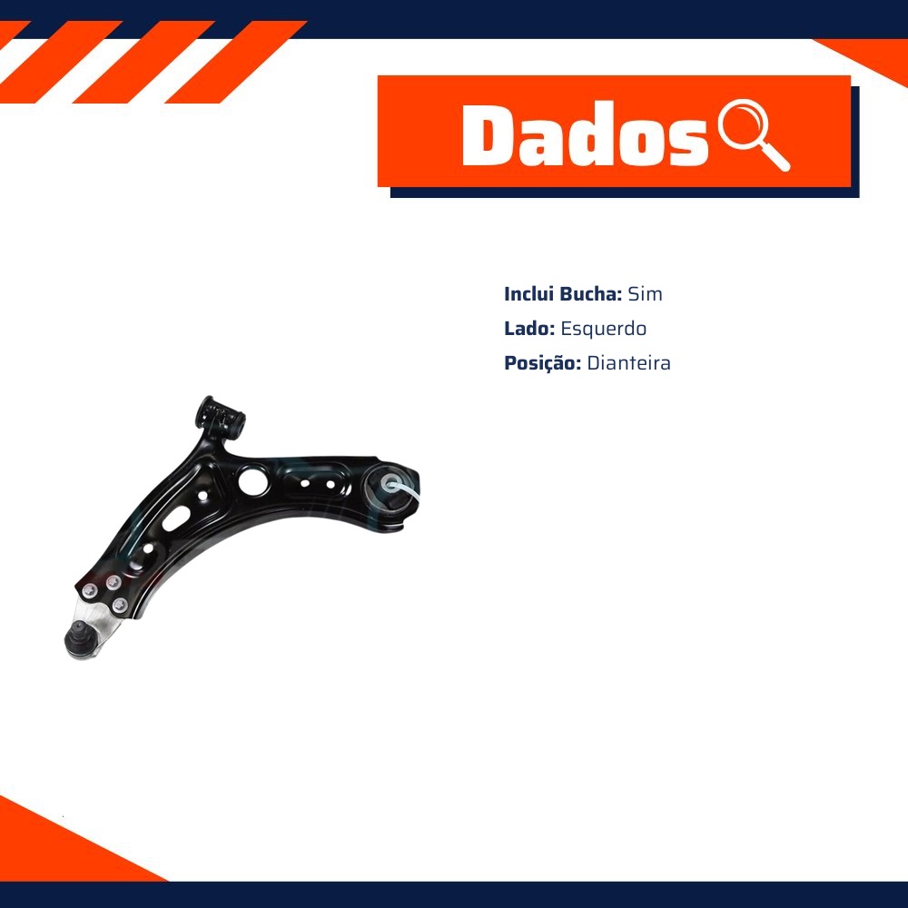 Bandeja de Suspensão Dianteira Lado Esquerdo - Grazzimetal - JP-23017-B