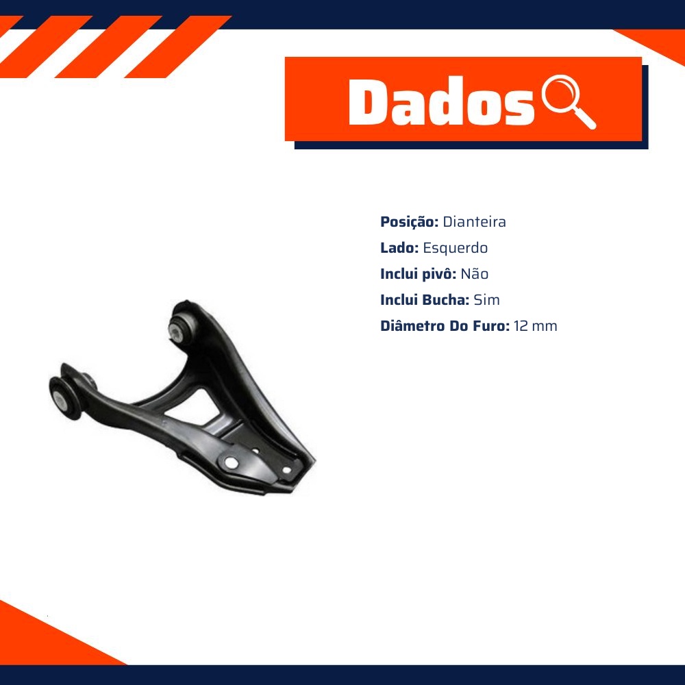 Bandeja de Suspensão Dianteira Lado Esquerdo para Renault CLIO e CLIO SEDAN - Grazzimetal - RN4059BGG
