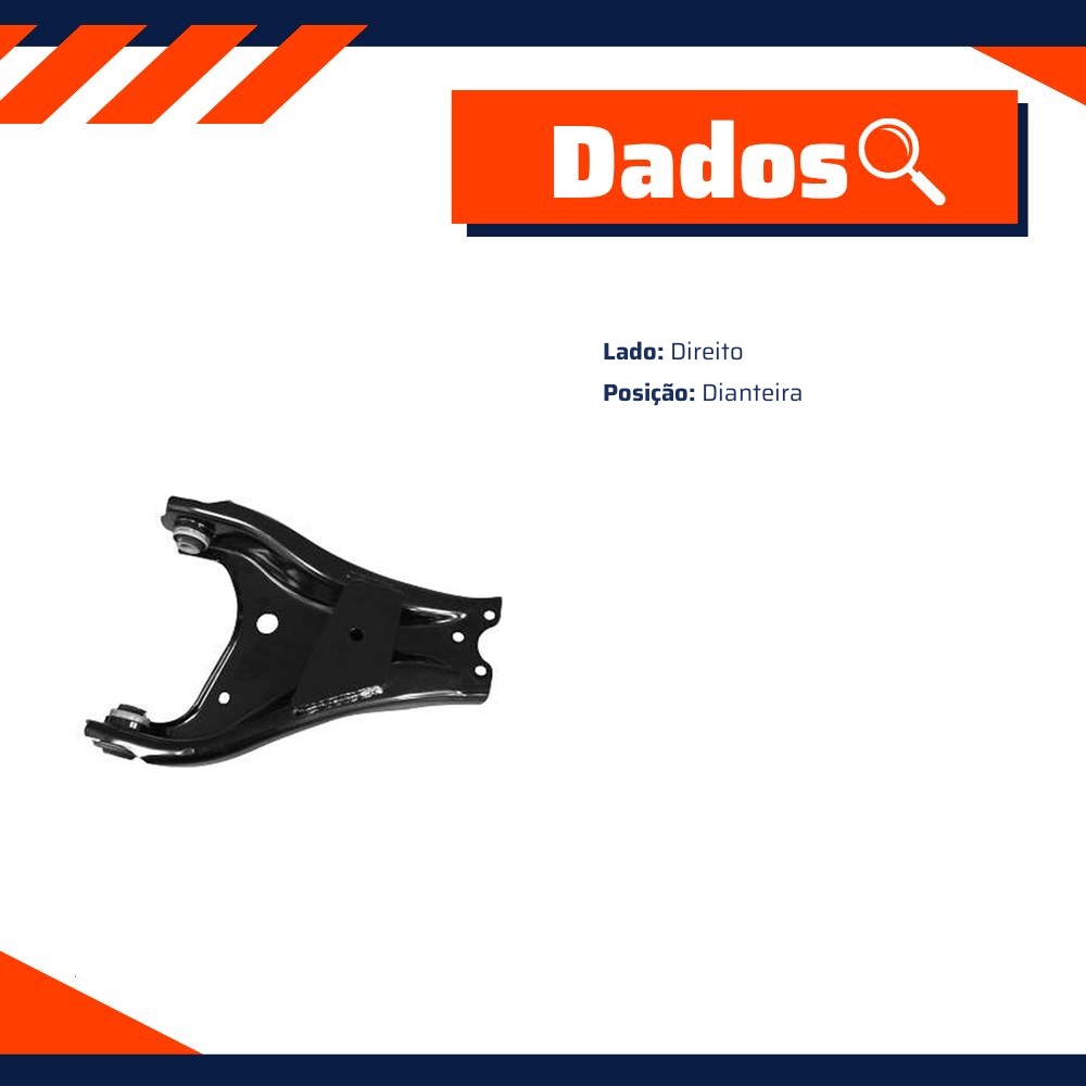 Bandeja de Suspensão Dianteira Lado Direito para Renault Duster e Oroch - Grazzimetal - RN4070B