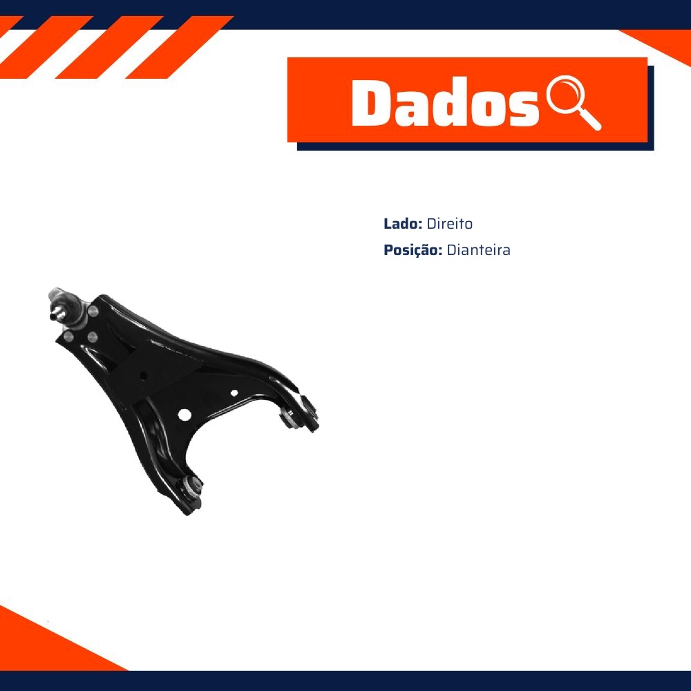 Bandeja de Suspensão Dianteira Lado Direito para Renault Duster e Oroch - Grazzimetal - RN-4070-C