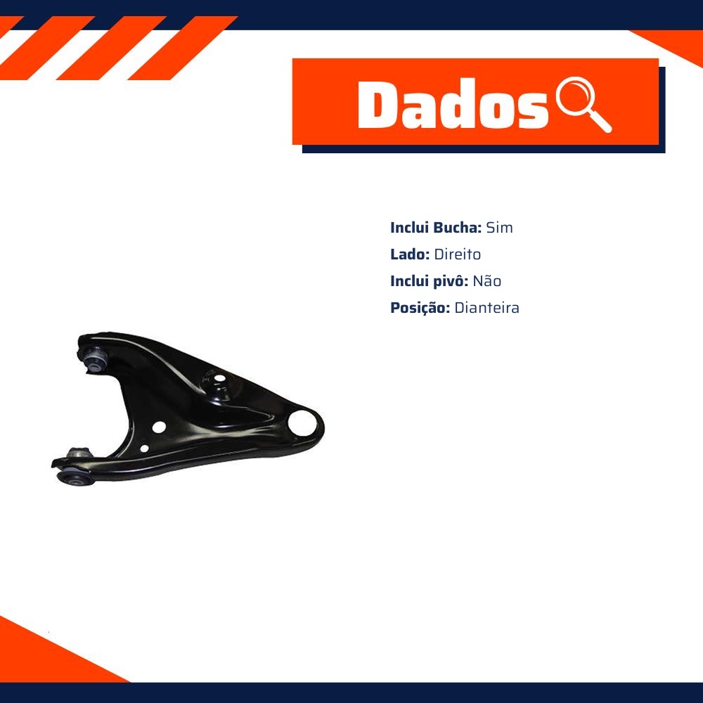 Bandeja de Suspensão Dianteira Lado Direito - Grazzimetal - RN4090B